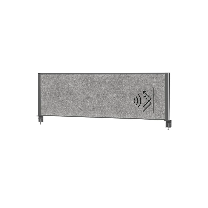 MAUL MAULconnecto Acoustic Table Divider 160 x 50 cm Room Divider for Desk Office and Practice Room Divider with Clamping Base Ideal as Privacy Screen and Sound Insulation Allergy Friendly Fleece