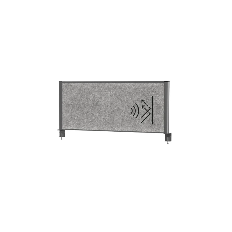 MAUL MAULconnecto Acoustic Table Divider 120 x 50 cm Room Divider for Desk Office and Practice Room Divider with Clamping Base Ideal as Privacy Screen and Sound Insulation Allergy Friendly Fleece