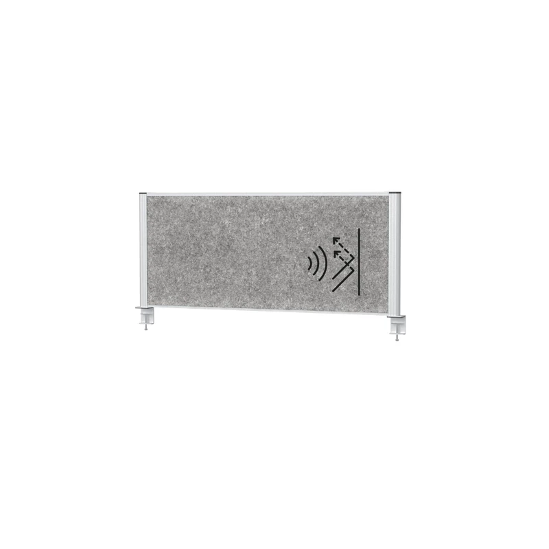 MAUL MAULconnecto Acoustic Table Divider 120 x 50 cm Room Divider for Desk Office and Practice Room Divider with Clamping Base Ideal as Privacy Screen and Sound Insulation Allergy Friendly Fleece