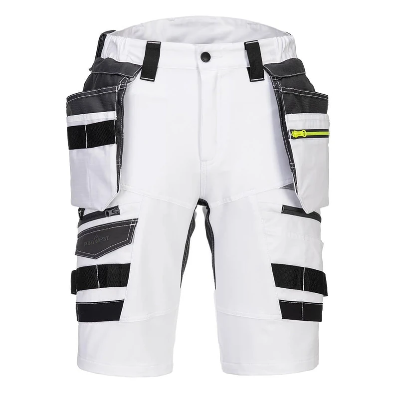 Portwest DX444 Men's DX4 Detachable Holster Pocket Stretch Work Shorts White, 44