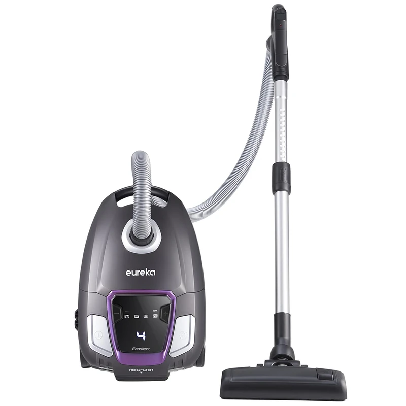 EUREKA NEN300 Vacuum Cleaner with Bag 700 W, 62 dB(A) Extreme Silence Floor Vacuum Cleaner, Powerful Vacuum Cleaner with Hygiene Filter and Floor Nozzle for Hard Floors, Parquet, Carpet, Tiles, 2 L