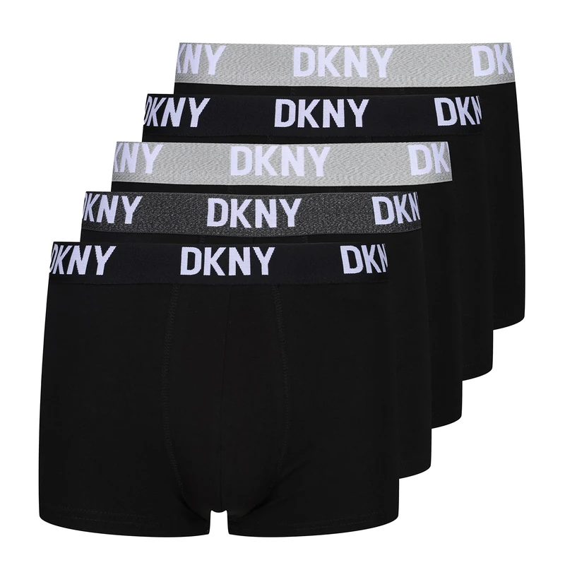 DKNY Mens Boxer Shorts in Black Super Soft Cotton Blend Fabric with Elastic Nylon Waistband | Comfortable and Stretchy Underwear - Pack of 5, black, M - Image 1