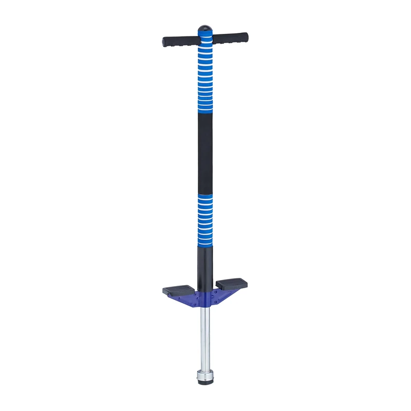 Relaxdays Pogo Children, Jumping Stick up to 35 kg, Padded, Outdoor Kids Game, Non-Slip, Stainless Steel, Blue, 95 x 24 x 6 cm