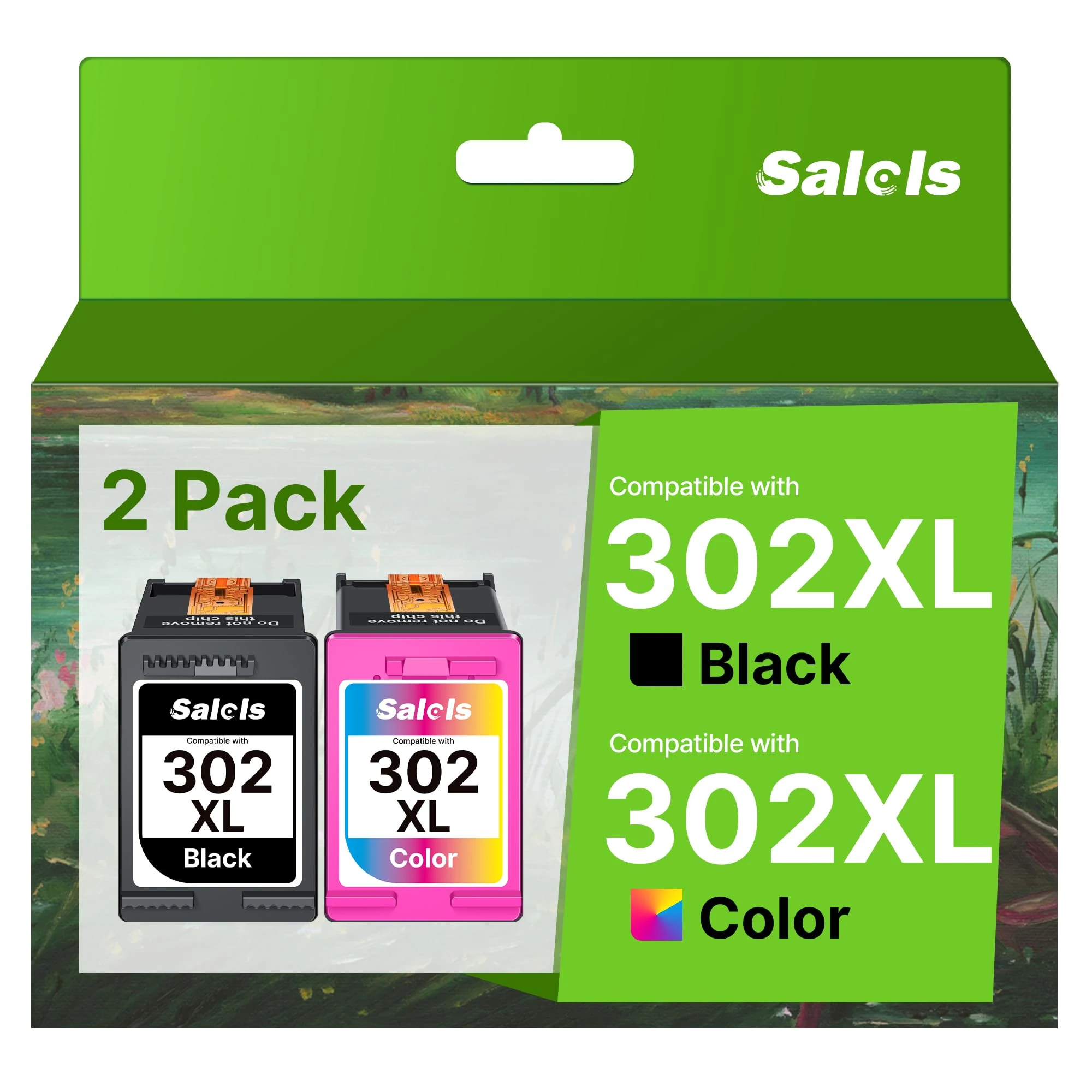 Salols 302XL Ink Cartridges Black and Colour Replacement for HP 302 Ink Cartridges Combo Pack 302 XL for HP DeskJet 3630 3636 1110 2130 Envy 4520 4523 4524 4527 Officejet 3830 3831 3835 5230 4650