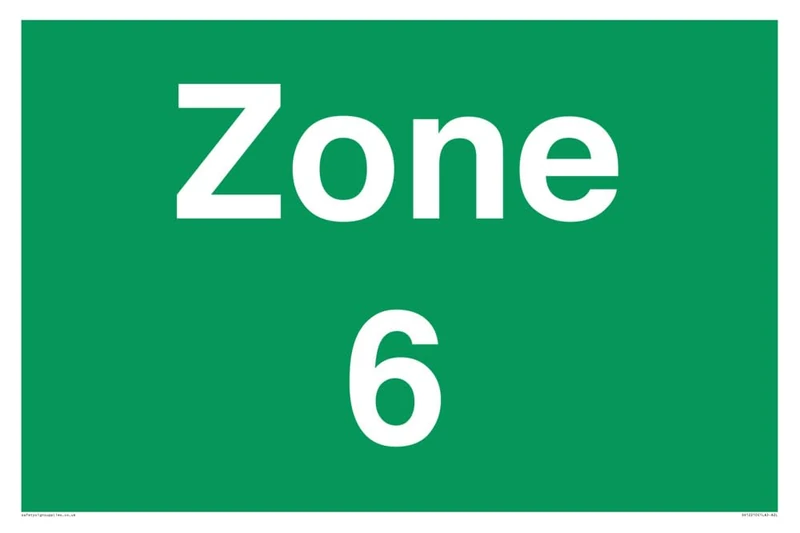 Zone 6 Sign - 600x400mm - A2L