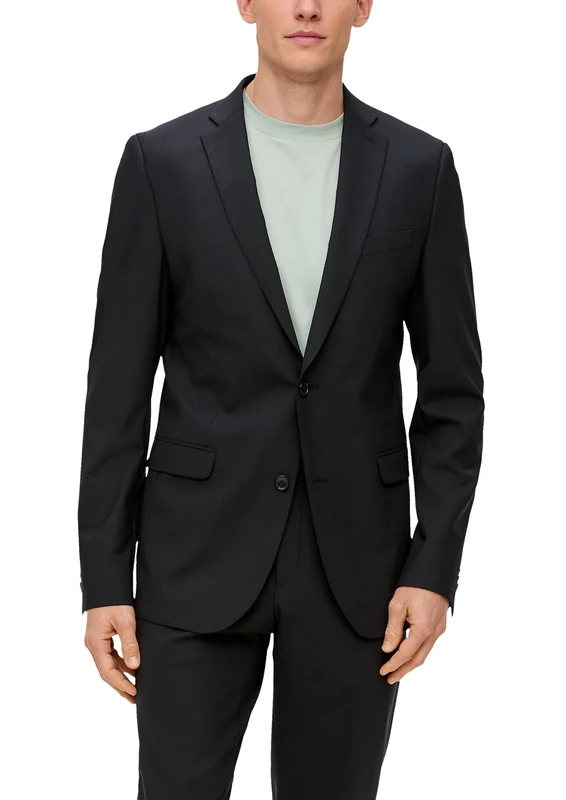 s.Oliver BLACK LABEL Men's 2149088 Business Suit Jacket, 9999 Black, 36L