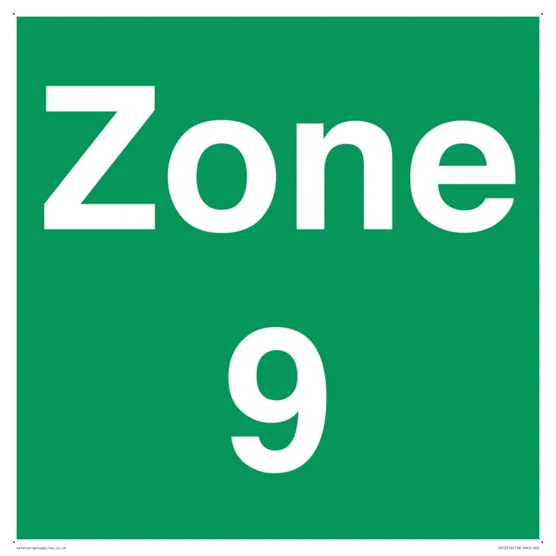 Zone 9 Sign - 400x400mm - S40 - Image 1