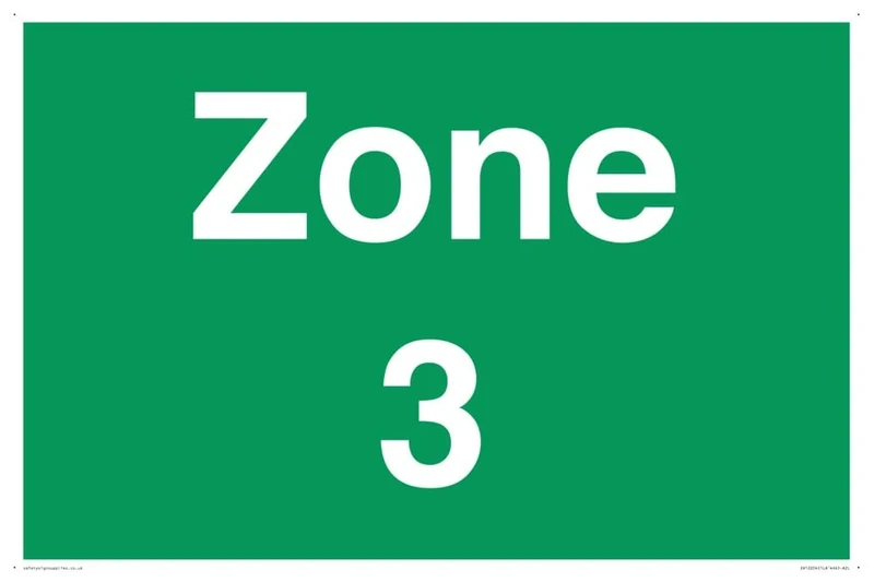 Zone 3 Sign - 600x400mm - A2L