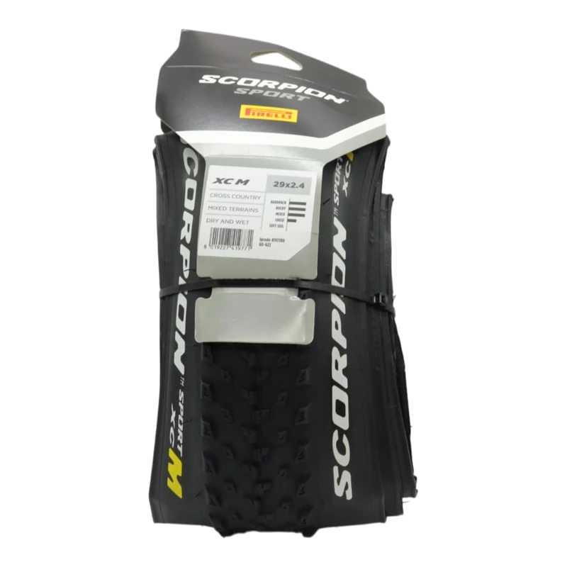 Pirelli Unisex - Adult Scorpion Sport XC M Bicycle Tyre, Black, 29 x 2.4