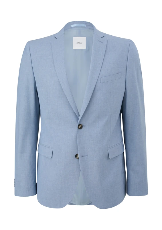 s.Oliver s.O Pure Suit Jacket with Fine Woven Structure, Pale Blue, 46