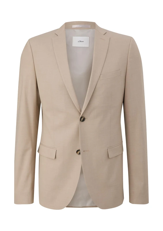 s.Oliver BLACK LABEL Men's 2140779 Business Suit Jacket, Light Beige, 44L - Image 1