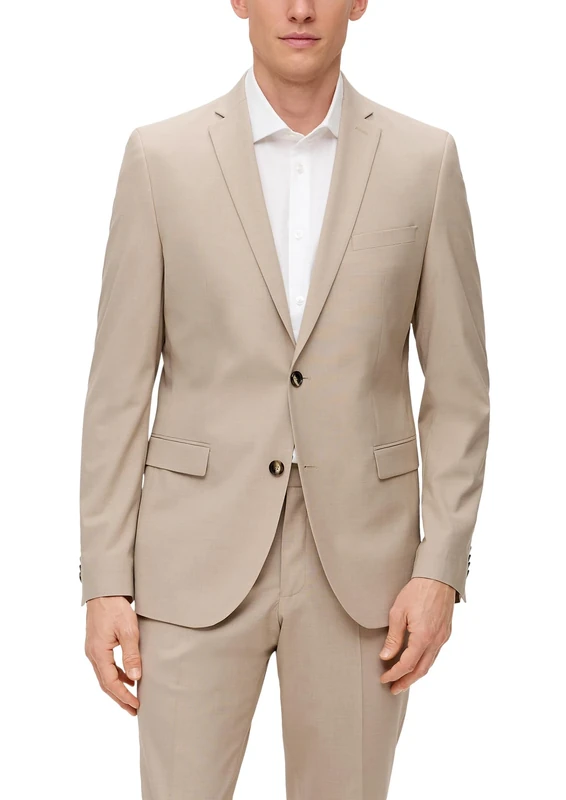 s.Oliver BLACK LABEL Men's 2140779 Business Suit Jacket, 80m1 Beige, 44