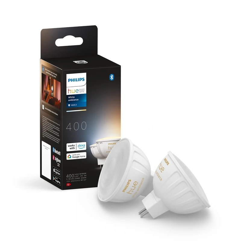 Philips Hue LED Smart Light spot - Warm to Cool White Light - 2 Pack - MR16 - Image 1