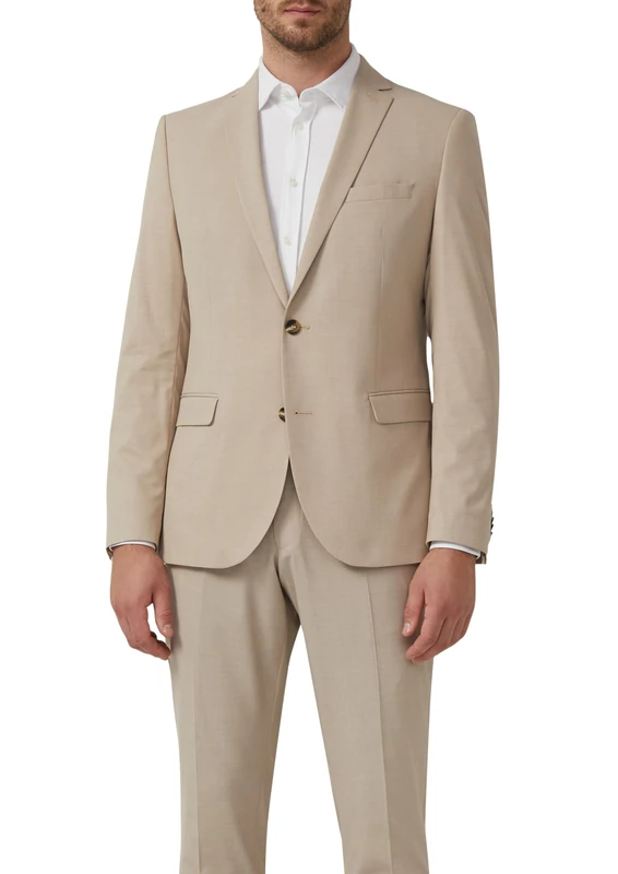 s.Oliver BLACK LABEL Men's 2140779 Business Suit Jacket, 80m1 Beige, 46