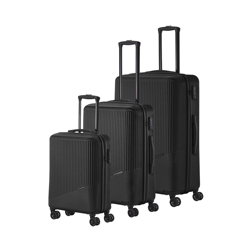travelite 4-wheel suitcase set 3 pieces sizes L/M/S, BALI: ABS hard-shell trolleys with TSA combination lock (hand luggage cases without TSA)