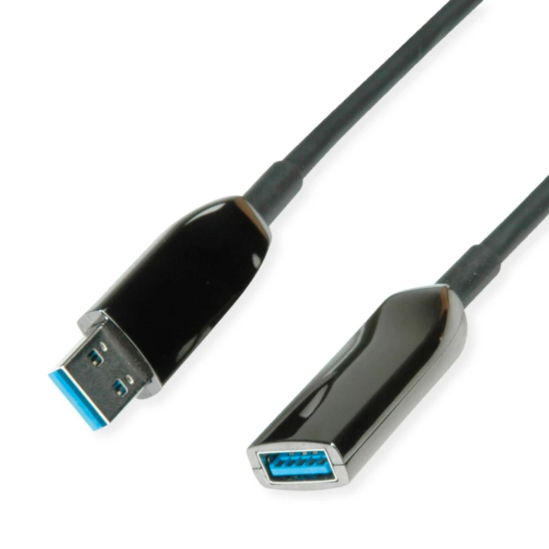 ROLINE USB 3.2 Gen 1 Active Repeater Cable (AOC), ST/BU, Black, 20 m