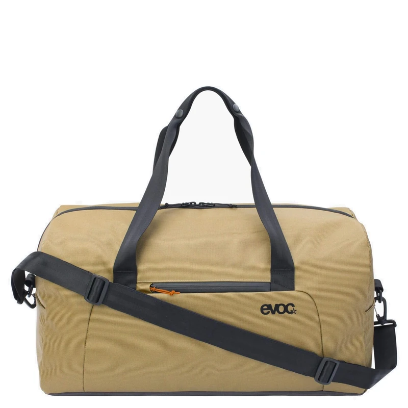 EVOC WEEKENDER 40, travel bag (water- and dirt-repellent Tarpualin, incl. outer and inner pockets, volume: 40l, weight: 720g, dimensions: 55 x 26 x 28 cm), Curry - Black