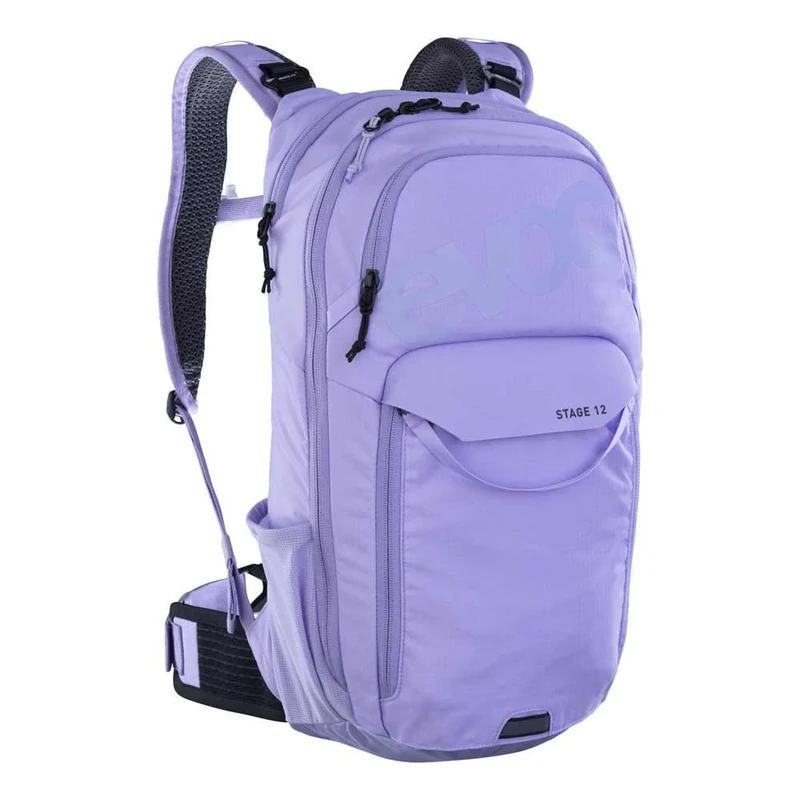 EVOC STAGE 12, Backpack (adjustable shoulder straps with BRACE LINK, AIR FLOW CONTACT SYSTEM, incl. hydration bladder compartment, tool compartment and compression straps, One Size), Purple Rose