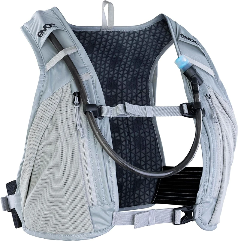EVOC HYDRO PRO 6 + HYDRATION BLADDER 1,5, hydration pack (2 food compartments and zipped pockets, magnetic hydration tube clip, incl. 1.5l hydration bladder, one size), Stone