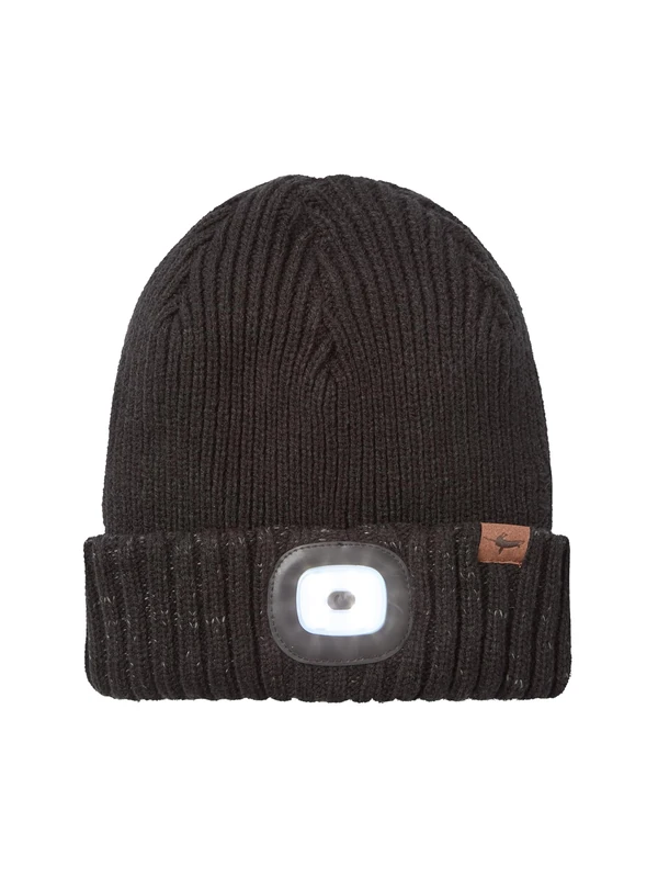 SEALSKINZ | Heydon | Unisex AQUASEALZ® Waterproof Cold Weather LED Roll Cuff Beanie Hat |Everyday & Outdoor Activities | Fleece Lining Black