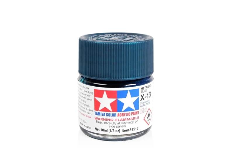 Tamiya Acrylic Mini X-13 Metallic Blue 10ml Paint Bottle