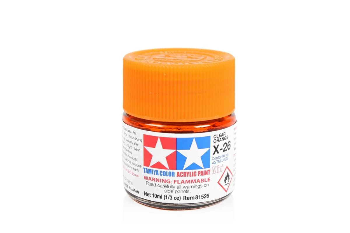 Tamiya Acrylic Mini X-26 Clear Orange 10ml Paint Bottle