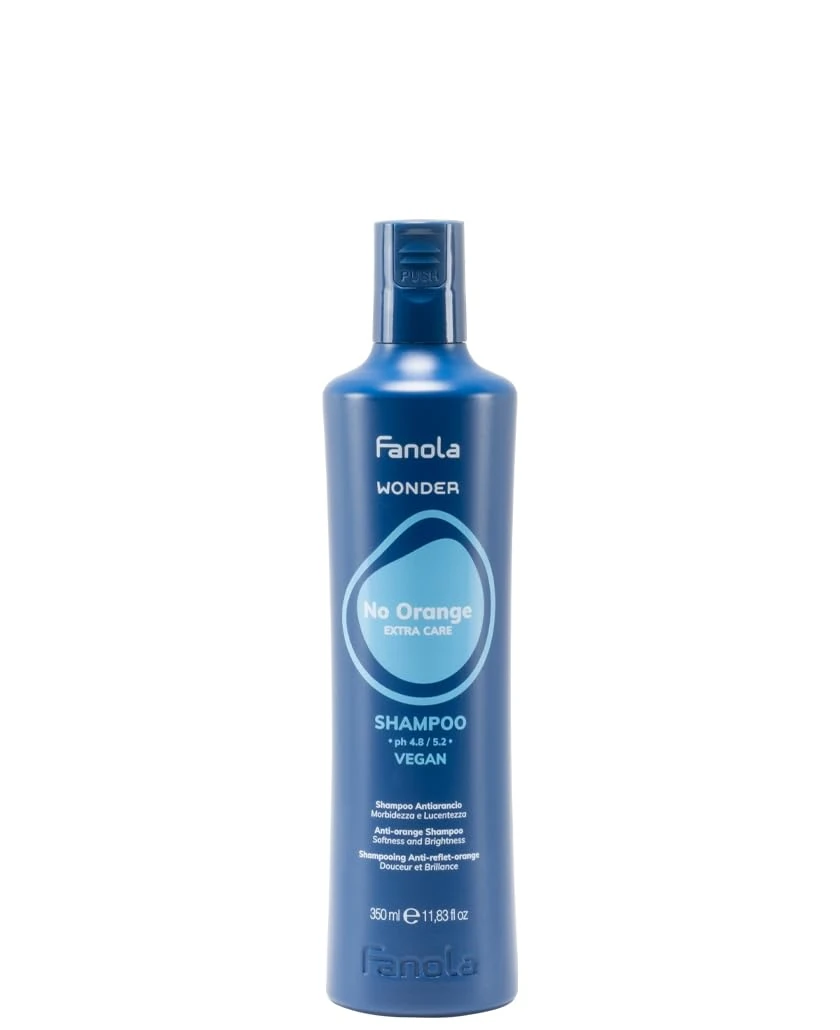 Fanola Wonder No Orange Shampoo, Neutralizing Orange Highlights Shampoo for Blonde and Light Brown Hair with Immediate Toning Action, SLS/SLES Free and Vegan, 350ml