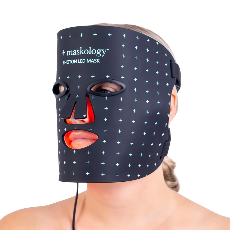 +maskology PHOTON LED MASK ANTI-AGEING DEVICE 5-in-1 Light LED Light Technology | LIGHT THERAPY FACIAL MASK | Fully Adjustable LED Device | Improves Skin Tone, Texture & Firms the Skin