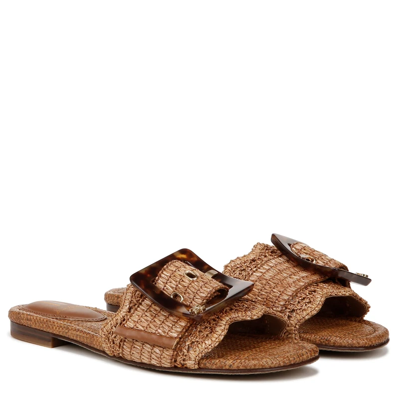 Sam Edelman Women's Bambi Flat Sandal, Cuoio Raffia, 4 UK