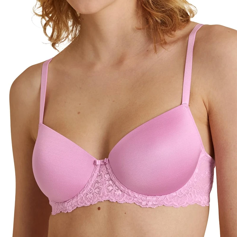 CALIDA Women's Sensual Secrets Bra, Semi-Transparent, Bubble Gum Pink, 34D