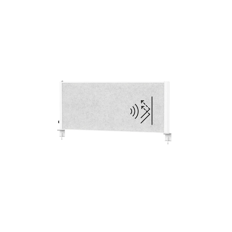 MAUL MAULconnecto Uplight Acoustic Table Divider with LED Light Strip 120 x 50 cm Room Divider for Office and Desk Room Divider with Lamp and Clamp Base Ideal as Privacy Screen and Sound Insulation - Image 1