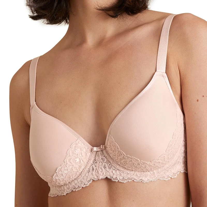 CALIDA Women's Sensual Secrets Bra, Semi-Transparent, Lace Parfait Pink, 38D
