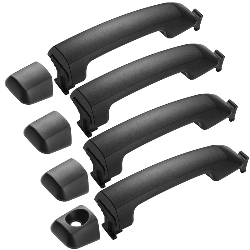 Lcyolada 4Pcs Exterior Door Handles for Toyota Tundra 2007-2019, Front and Rear,Left Drive & Right Passenger Side,Textured Black