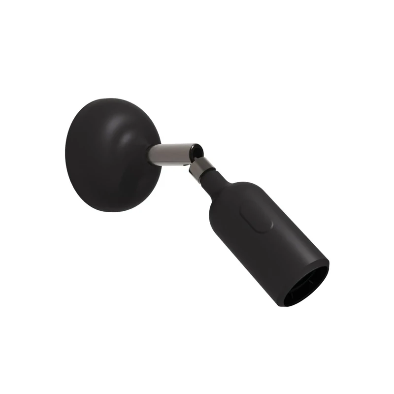 creative cables - Silicone Light Stopper with Joint and Integrated Switch - Without Bulb, Black