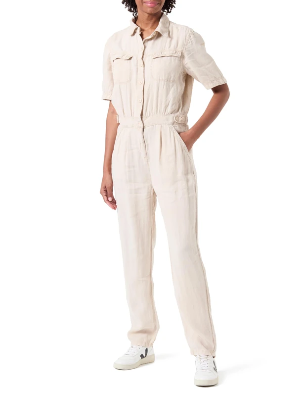 Schott NYC Women's Trjclaris70w Jumpsuit, Natural, XL