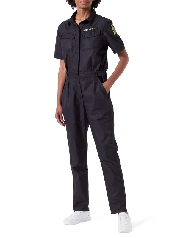 Schott NYC Women's Trjcarla70w Jumpsuit, Black, XL