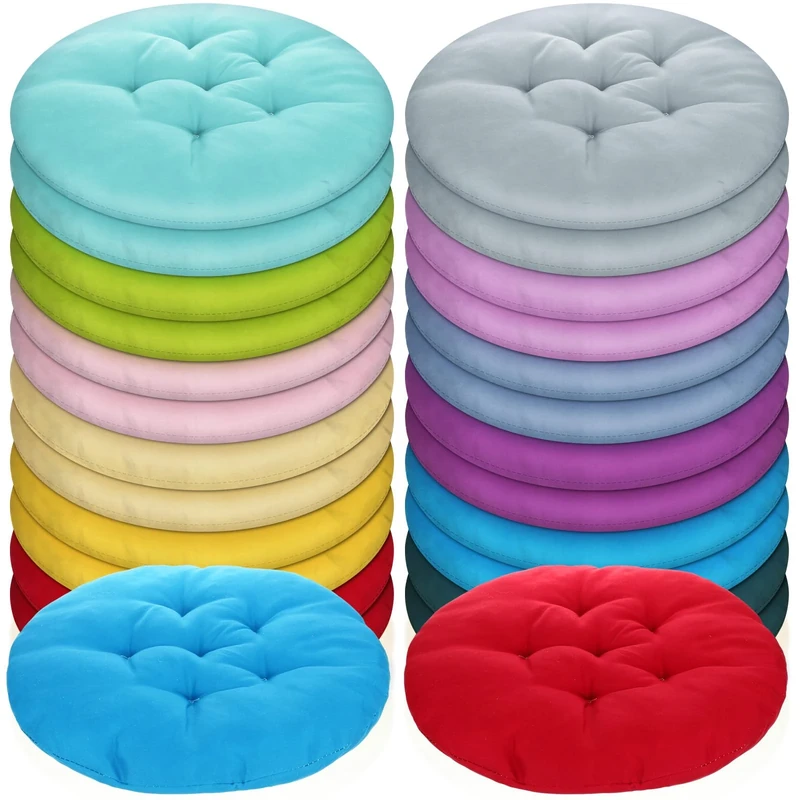 24 Pcs Round Floor Cushions Floor Pillows Meditation Seat Pillows Flexible Seating for Adults Kids 12 Colors Chair Cushions for Classroom, Nursery, Living Room, Yoga (Multi Color,Medium 15.7 Inch)