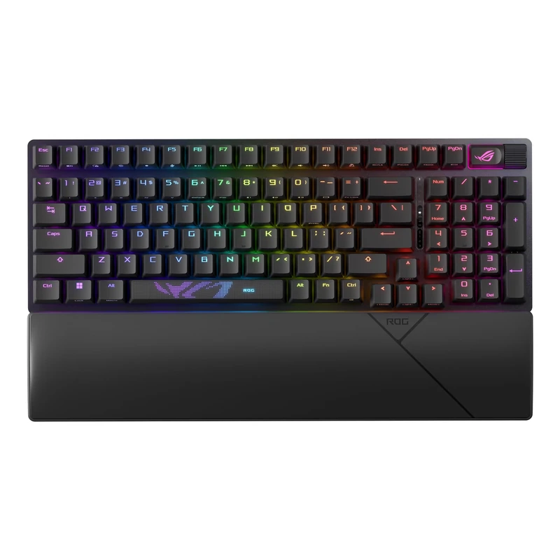 ASUS ROG Strix Scope II 96 Wireless - Mechanical gaming keyboard - tri-mode, multi-function controls, ROG NX Snow and Hot-swap switches & stabilizers, 3 tilt angles and wrist rest, AZERTY
