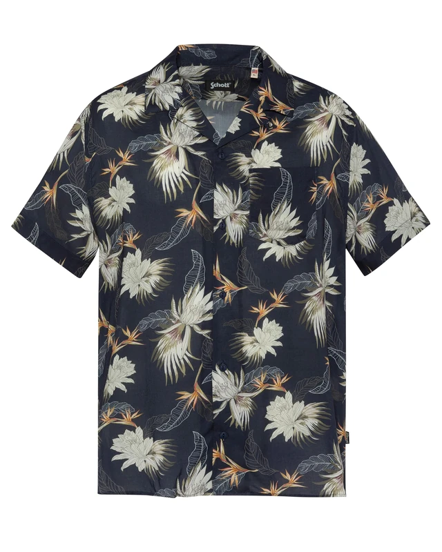 Schott NYC Men's Shrivera Shirt, Navy Paradise, L