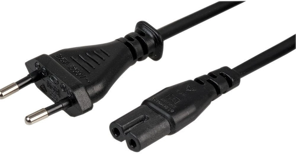 118Ink 2 Pin Mains Euro EU Power Socket Cable Fig.8 Figure 8 C7 AC Cable Copper Compatible with Laptop Stereo CD Printer PS2 Black 1.5M