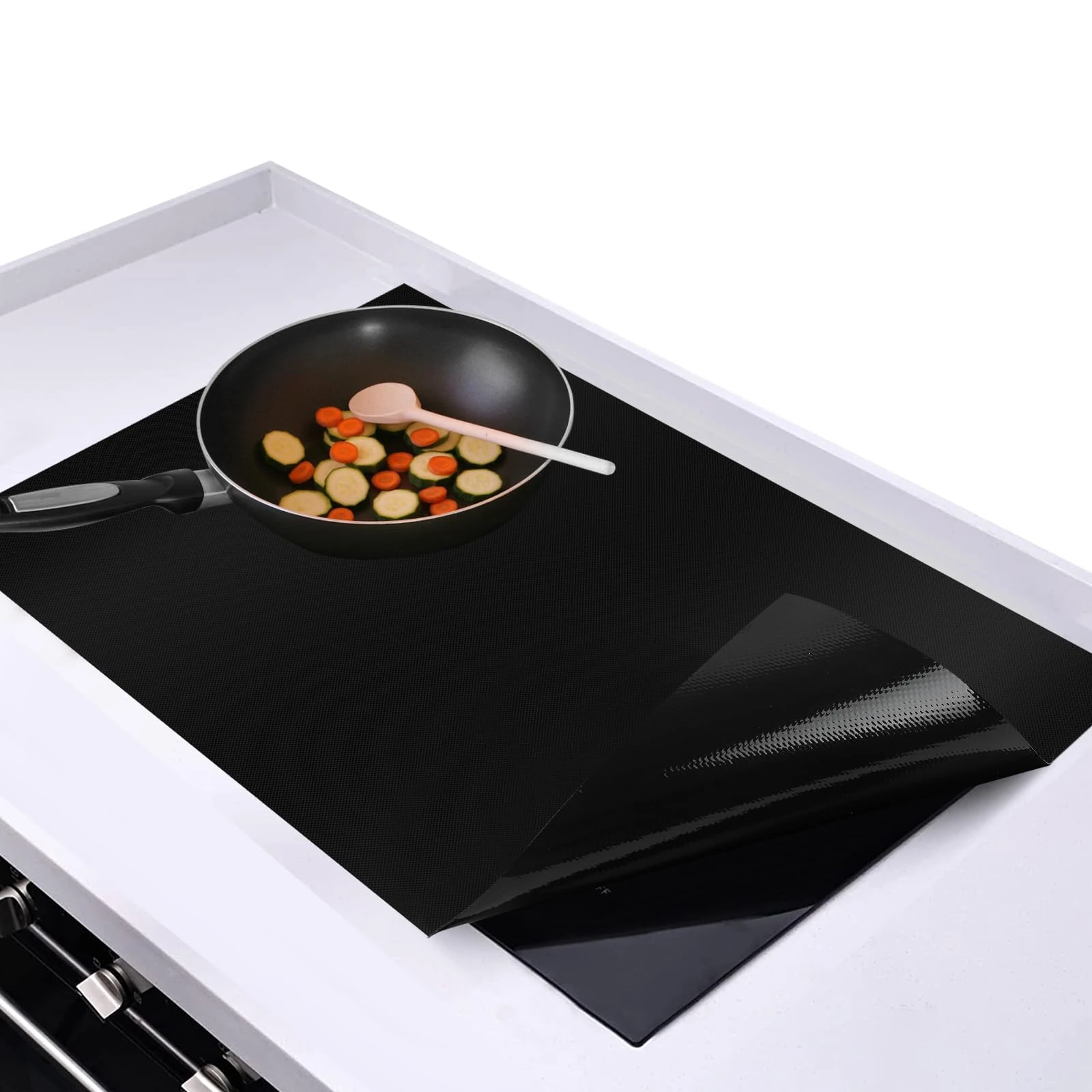 Induction Hob Protector Mat, Large Silicone Cover, Protective Anti-Strike, Anti-Scratch Mat for Induction Stove (54 x 90 cm)