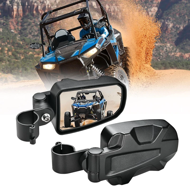 Nilight UTV Side Mirrors Offroad Rear View Mirrors Aluminum Universal Fits with Windshield for 1.75inch Roll Cage Polaris Ranger RZR Pioneer Can-Am Commander Kawasaki Yamaha Cfmoto, 2 Years Warranty