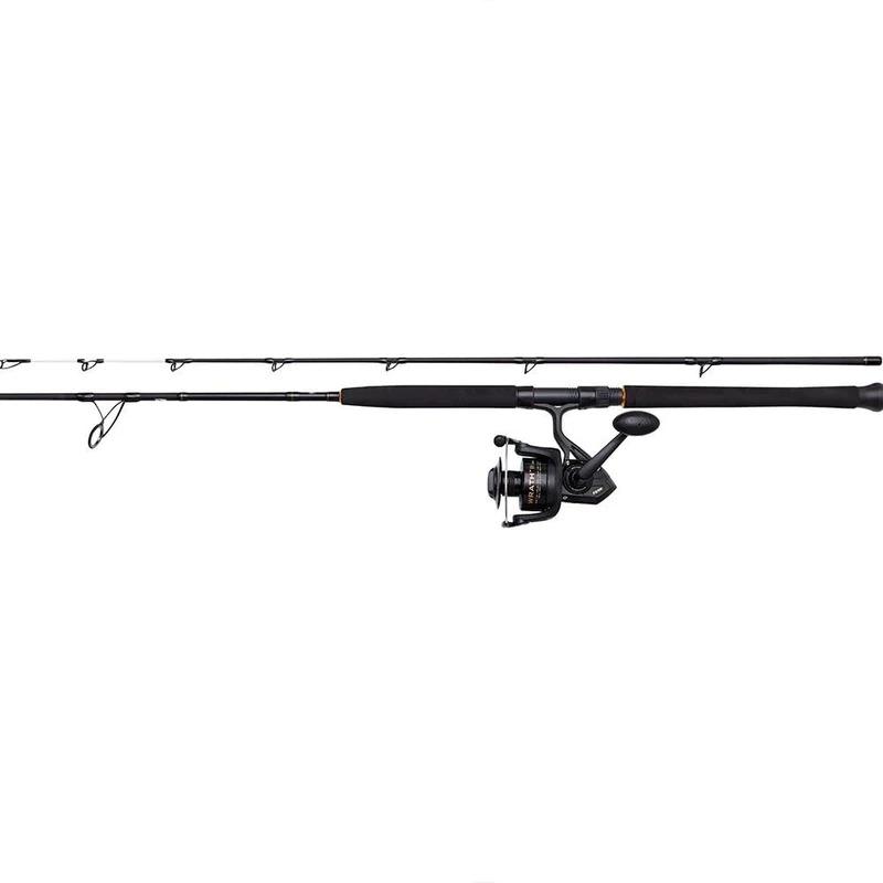 PENN Wrath II Boat Spinning Combo, Boat Fishing Rod and Reel Combo, Sea - Boat Fishing, Perfect Rod to Catch a Wide Range of Saltwater Species, Cod, Pollock, Seabass, Halibut, Black, 2.13m |12-20lb