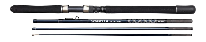 PENN Overseas II Inline Boat Rod, Fishing Rod, Spincasting rods, Sea Fishing, Perfect for all Sea Fishing Species, Unisex, Assorted, 2.10m |12-20lb