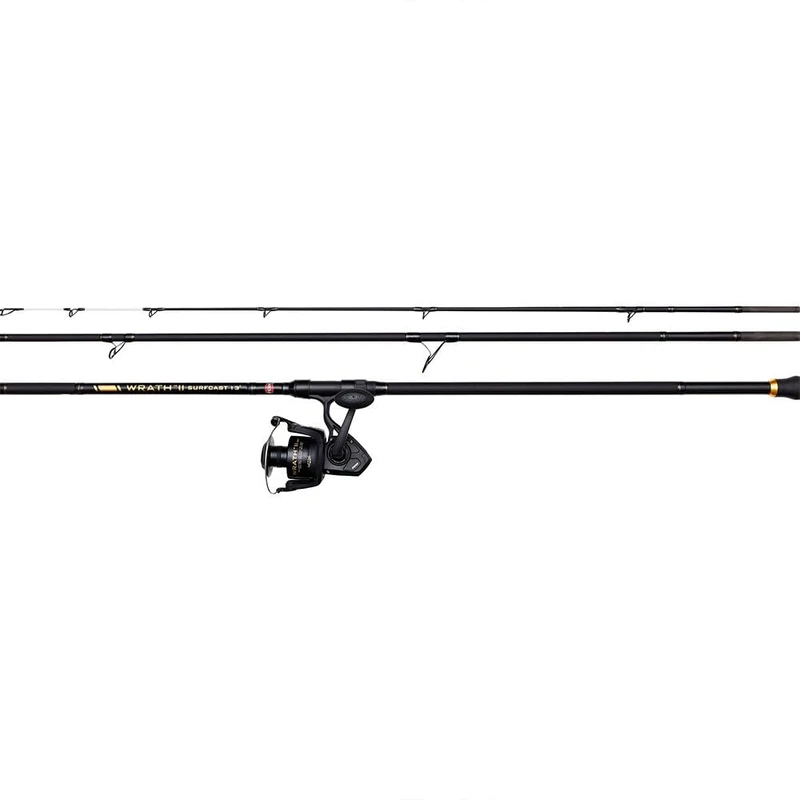 PENN Wrath II Surfcasting Combo, Fishing Rod and Reel Combo, Spinning Combos, Sea - Surfcasting Fishing, Unisex, Black, 4.26m | 0-250g