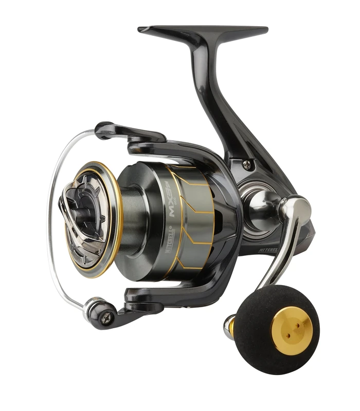 Mitchell MX3SW Spinning Reel, Fishing Reel, Spinning Reels, Sea - Inshore/Nearshore Fishing, The Ideal Sea Fishing Reel for a Wide Range of Applications, Unisex, Silver and Gold, 7000