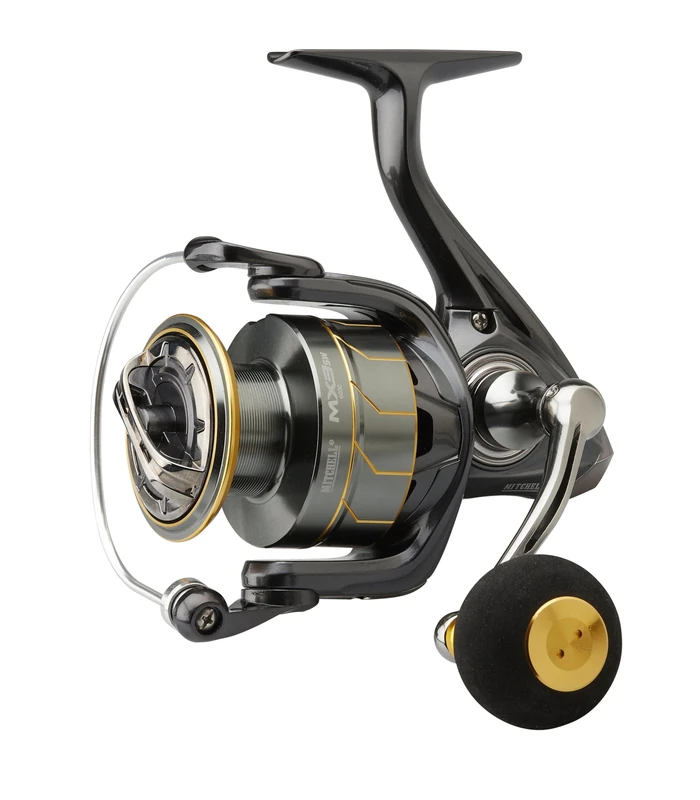 Mitchell MX2SW Saltwater Spinning Reel | Corrosion-Resistant Sea Fishing Fixed Spool Reel | 5+1 Stainless Steel Bearings | Aluminium Handle | Inshore & Surf Boat Fishing | 6000 | Silver & Gold