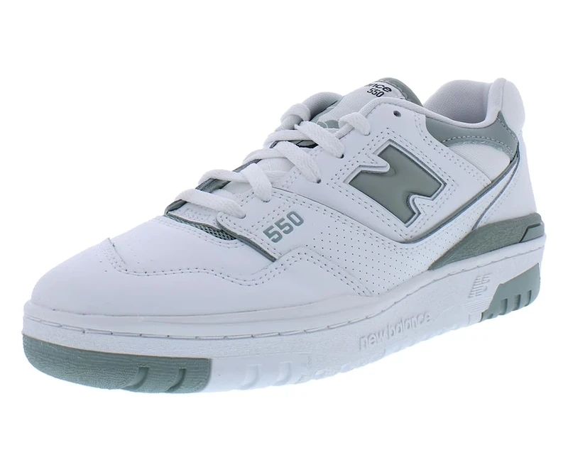 New Balance Women's 550 Sneakers, White/Green, 10 - Image 1