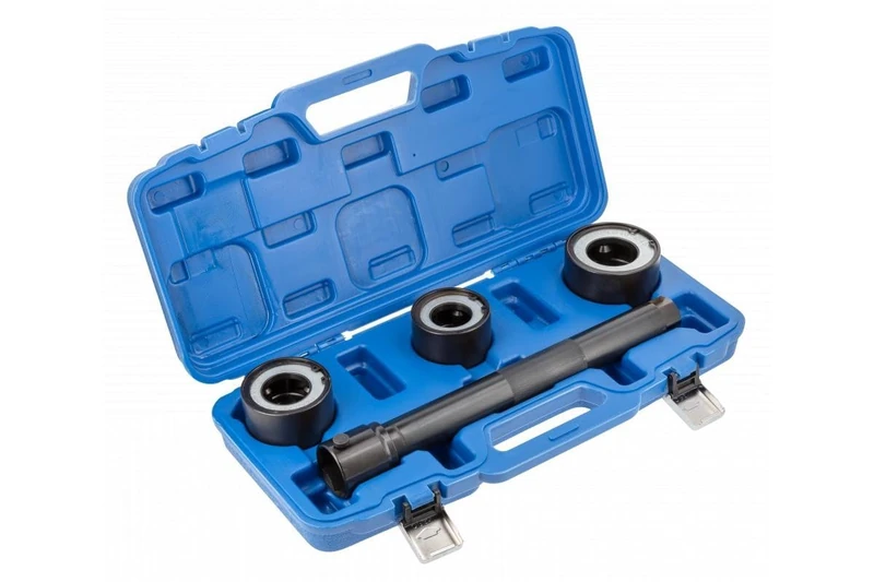 HÖGERT TECHNIK Tie Rod Joint Tool: 4-Piece Key Set for Handlebars, 3 Interchangeable Heads (30-45 mm), 1/2 Inch Drive, in Robust Case - Image 1