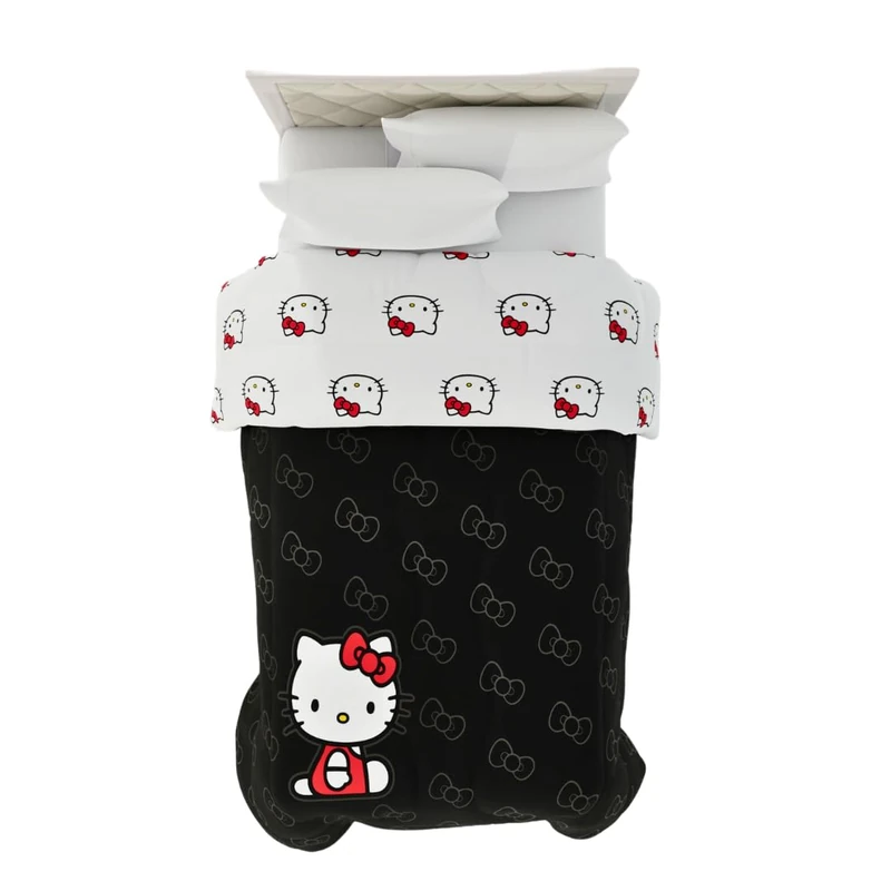 Franco Hello Kitty Bedding Super Soft Microfiber Reversible Comforter, Twin, (Official Licensed Product)